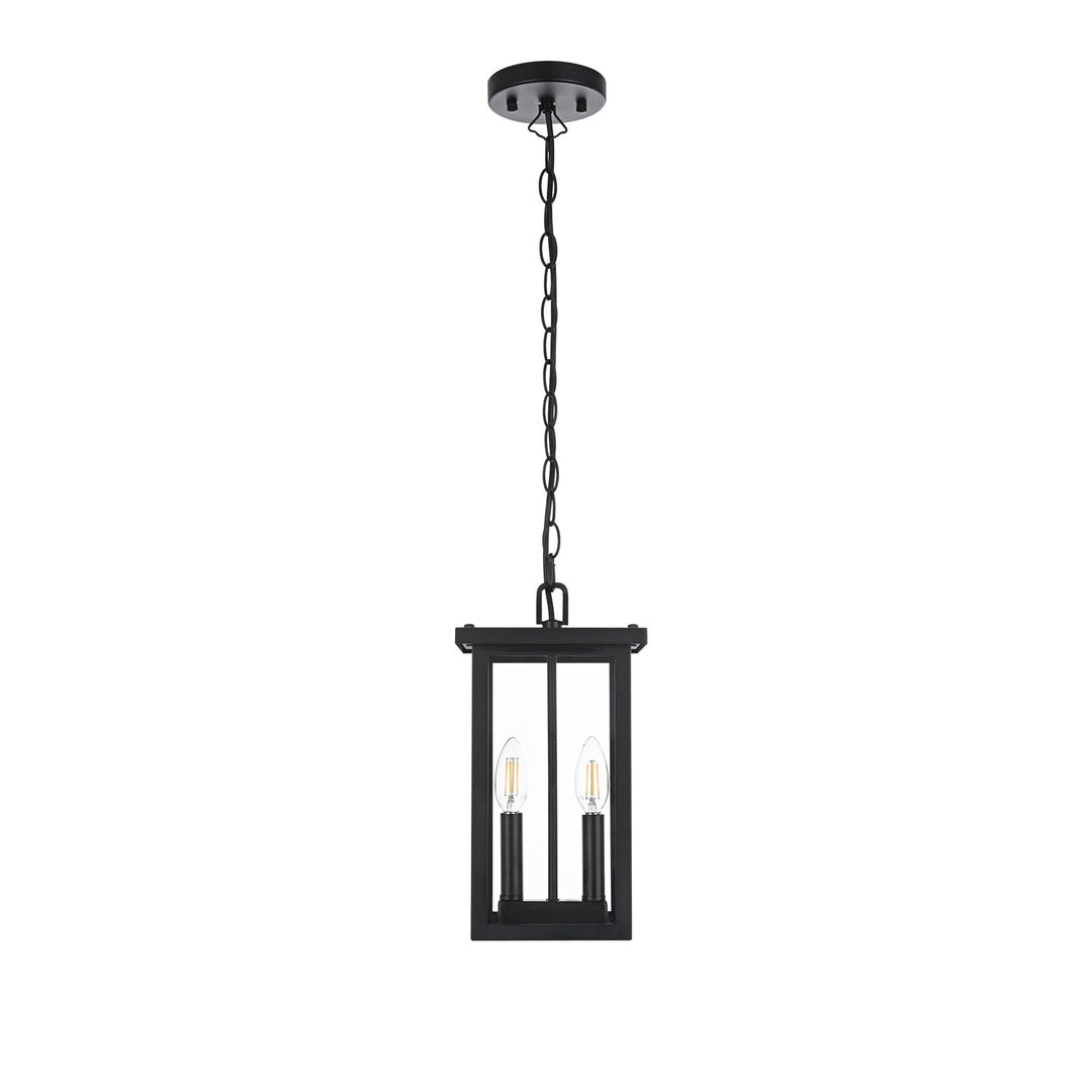 7 Inch Outdoor Pendant In Black by Elegant Lighting