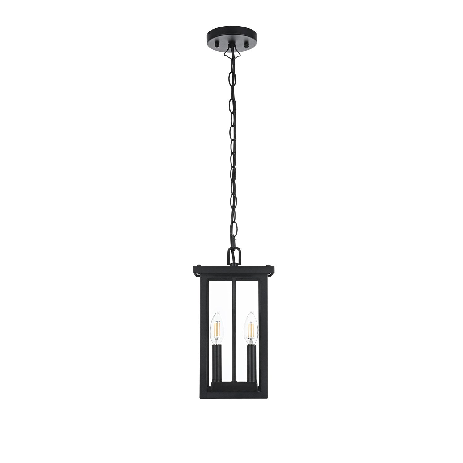 7 Inch Outdoor Pendant In Black by Elegant Lighting