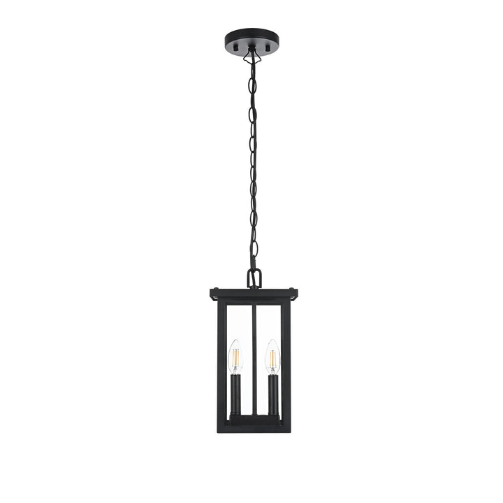7 Inch Outdoor Pendant In Black by Elegant Lighting