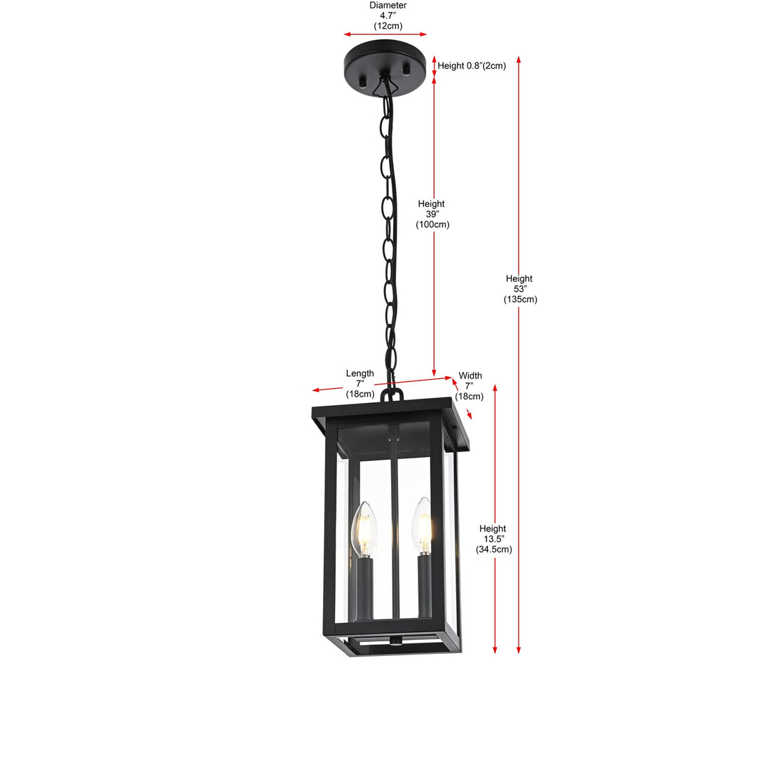 7 Inch Outdoor Pendant In Black
