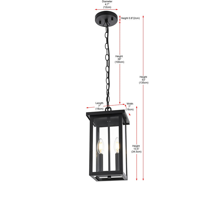 7 Inch Outdoor Pendant In Black