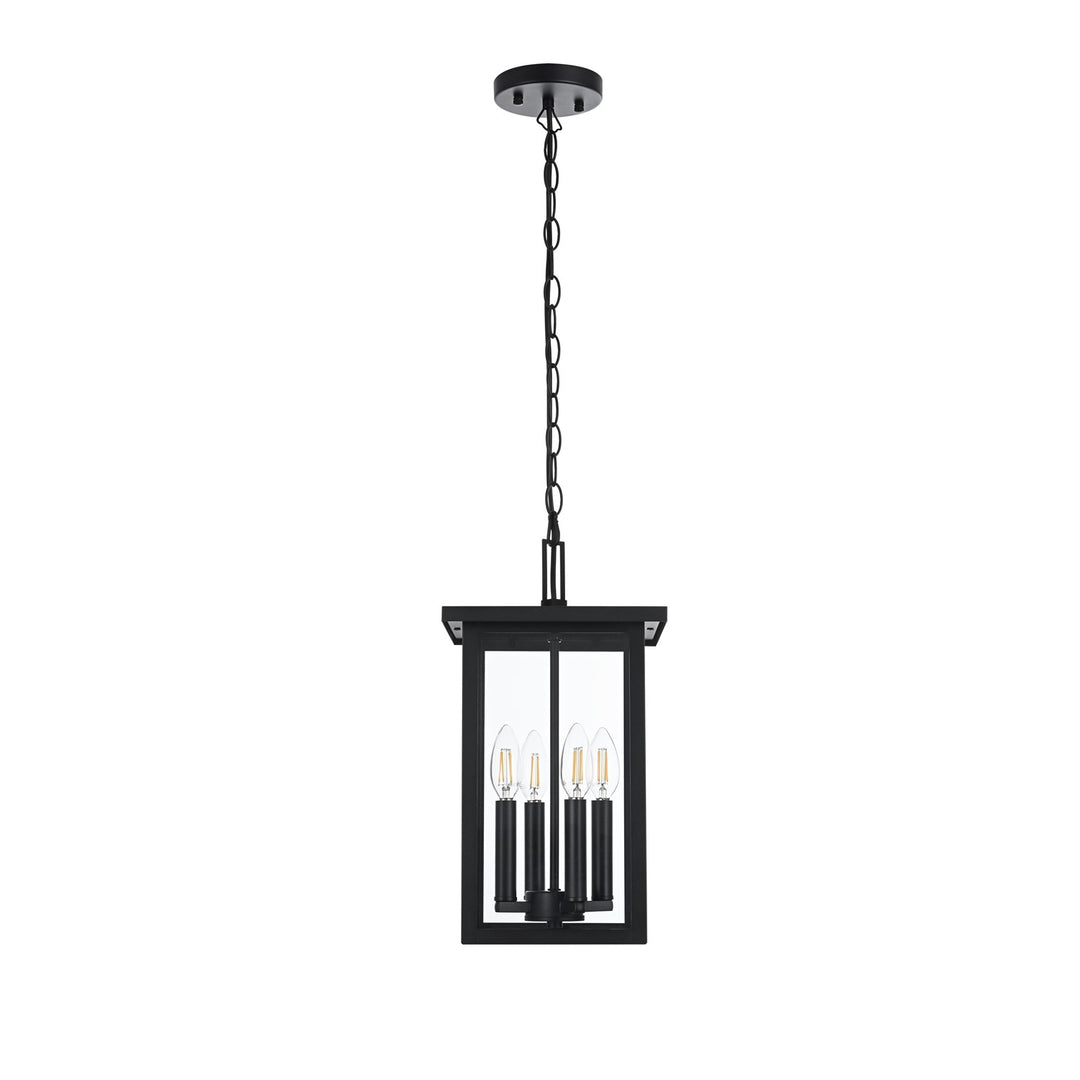 9 Inch Outdoor Pendant In Black by Elegant Lighting