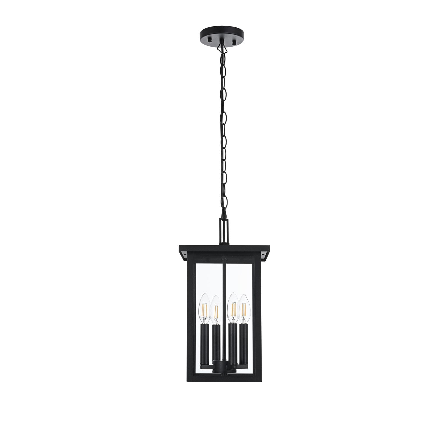 9 Inch Outdoor Pendant In Black by Elegant Lighting
