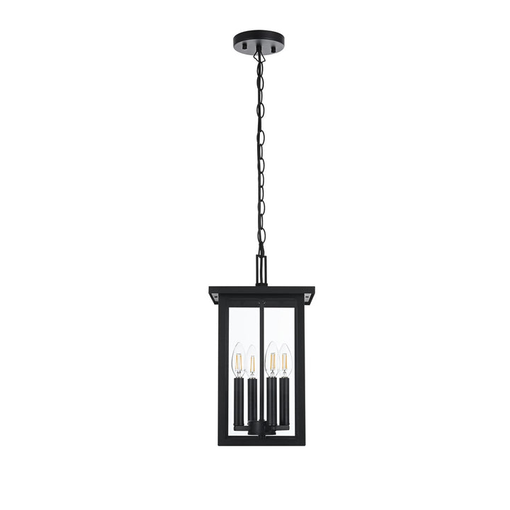 9 Inch Outdoor Pendant In Black by Elegant Lighting