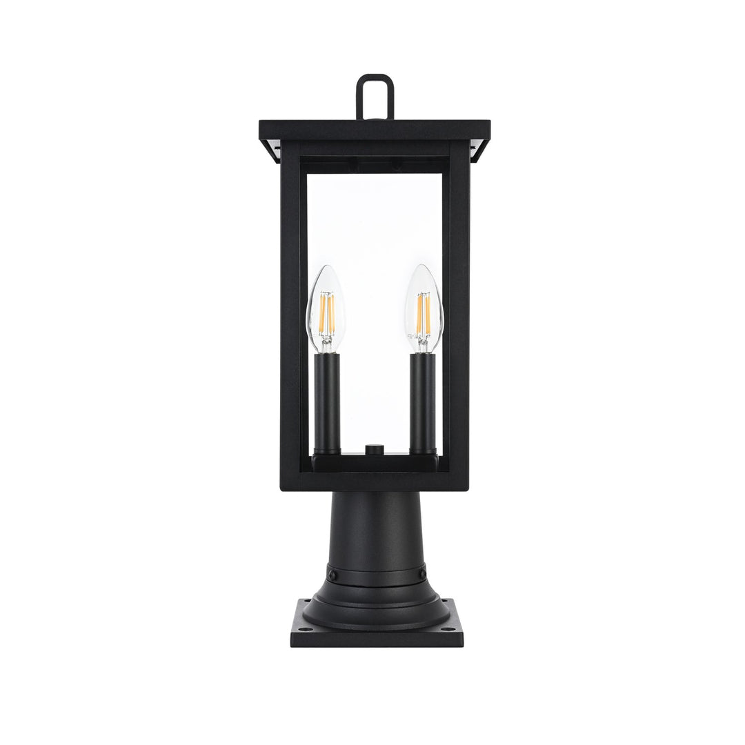 7 Inch Outdoor Post Light In Black by Elegant Lighting