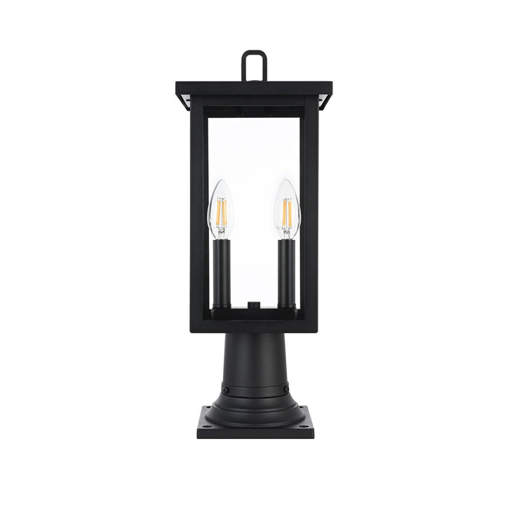 7 Inch Outdoor Post Light In Black by Elegant Lighting
