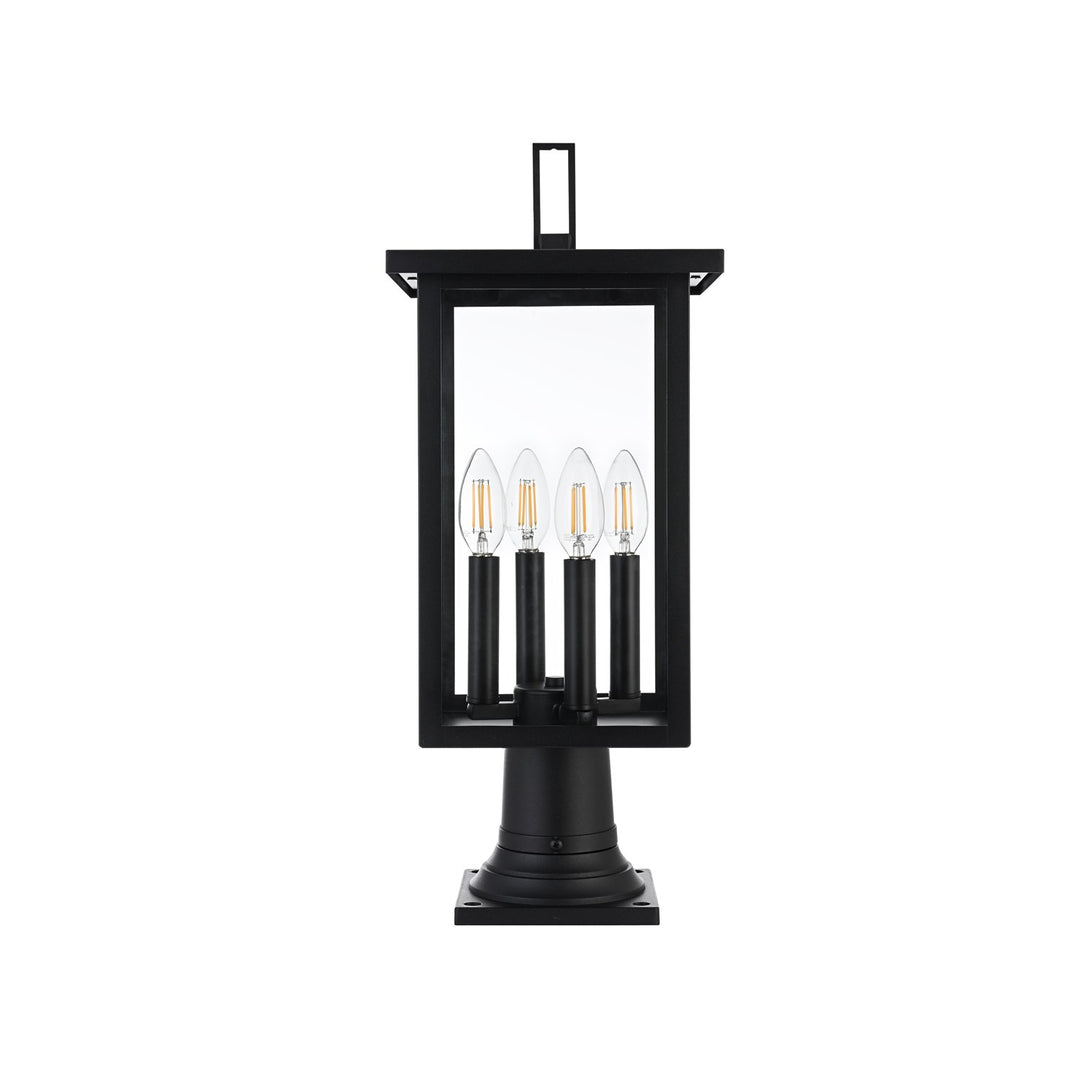 9 Inch Outdoor Post Light In Black by Elegant Lighting