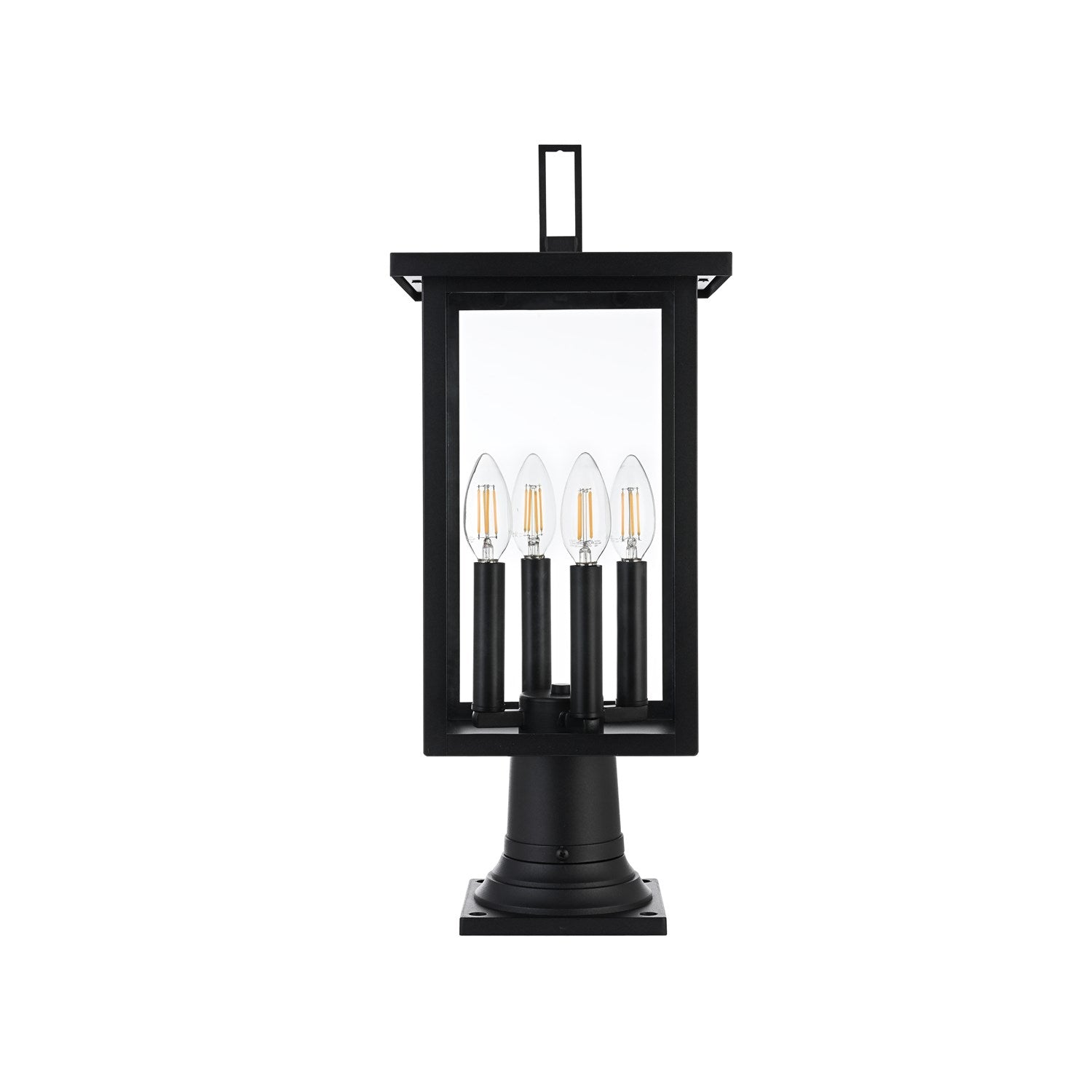 9 Inch Outdoor Post Light In Black by Elegant Lighting