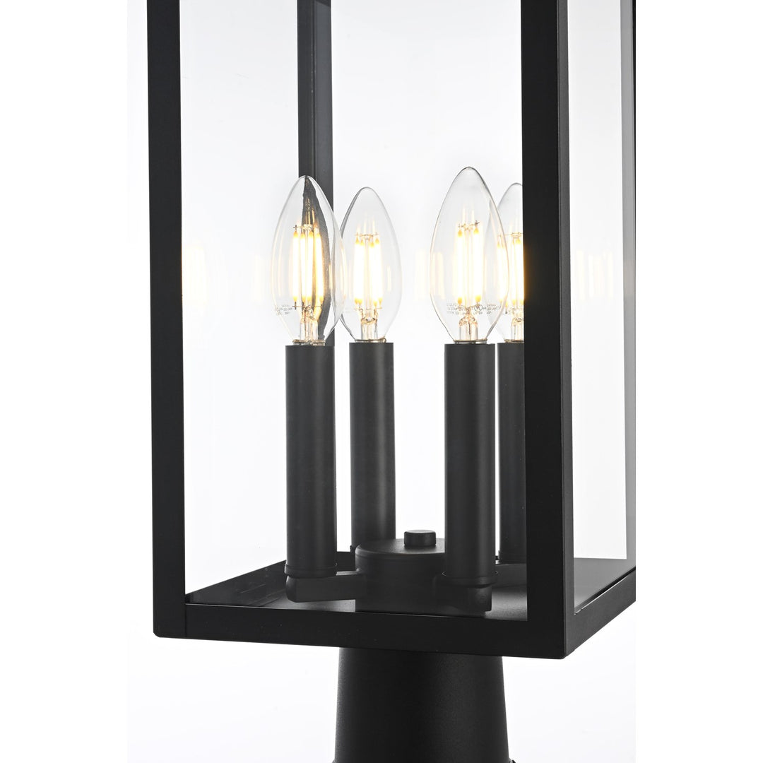 9 Inch Outdoor Post Light In Black