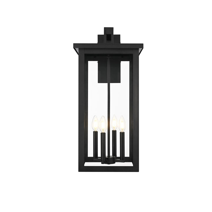 12 Inch Outdoor Wall Sconce In Black by Elegant Lighting