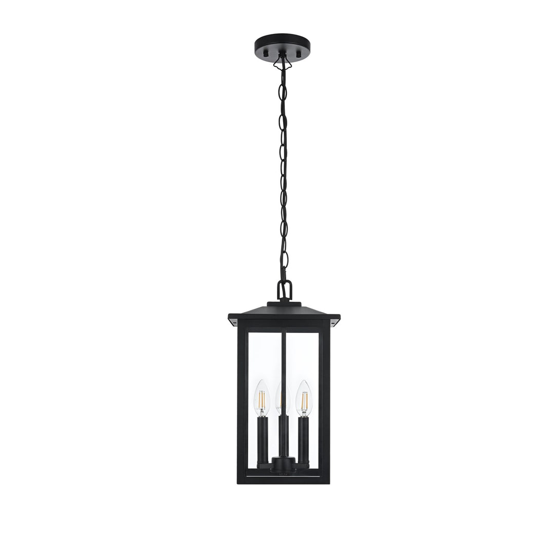 9 Inch Outdoor Pendant In Black by Elegant Lighting