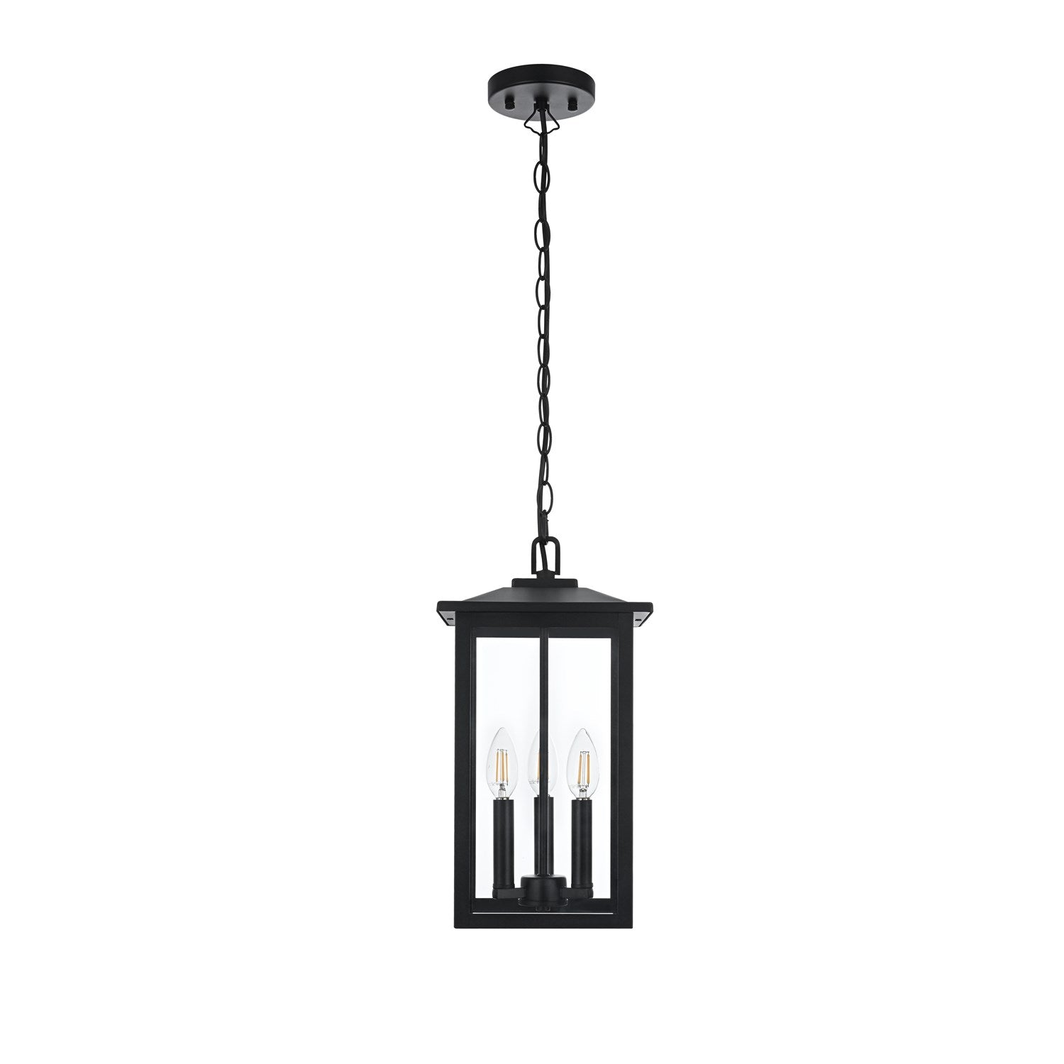 9 Inch Outdoor Pendant In Black by Elegant Lighting