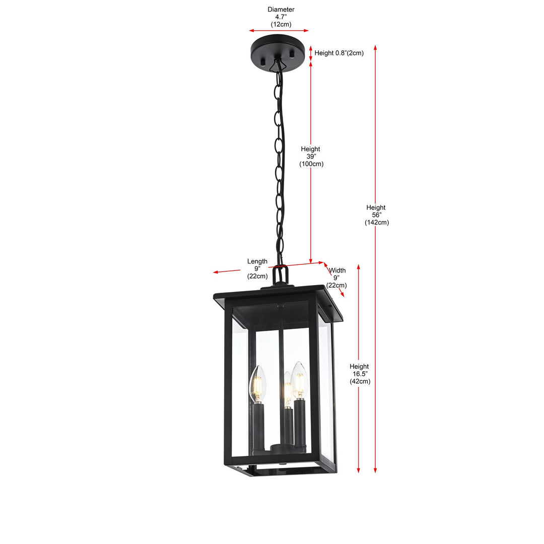 9 Inch Outdoor Pendant In Black