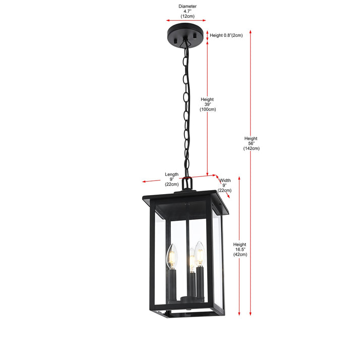9 Inch Outdoor Pendant In Black