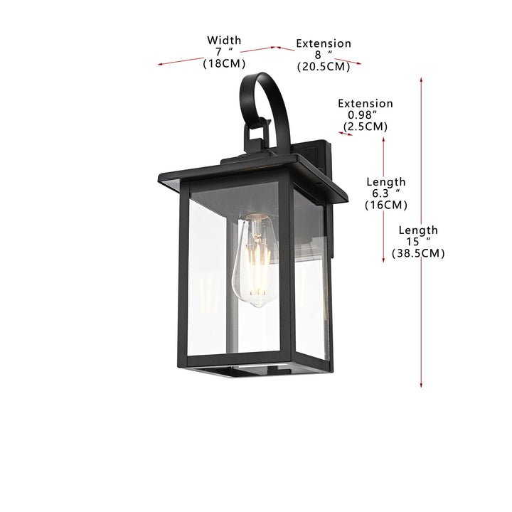 7 Inch Outdoor Wall Sconce In Black
