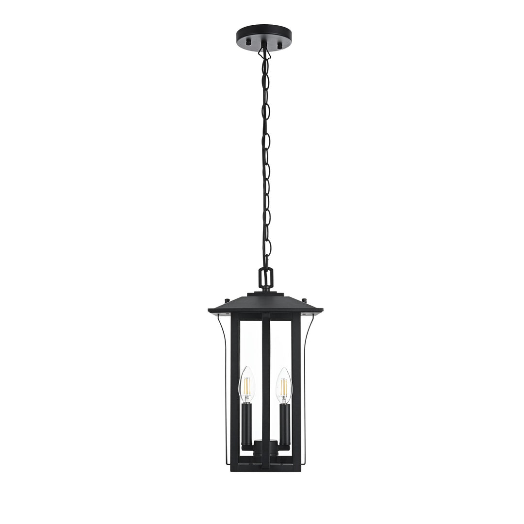 9 Inch Outdoor Pendant In Black by Elegant Lighting