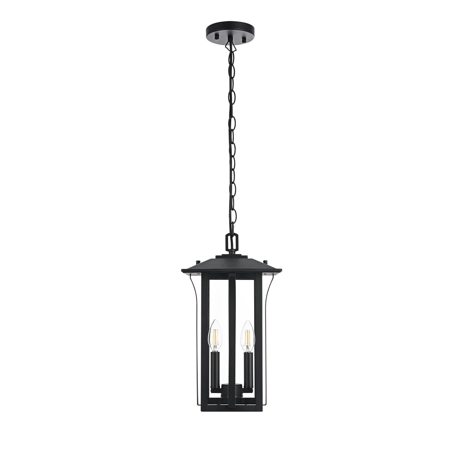 9 Inch Outdoor Pendant In Black by Elegant Lighting