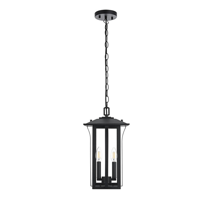 9 Inch Outdoor Pendant In Black by Elegant Lighting