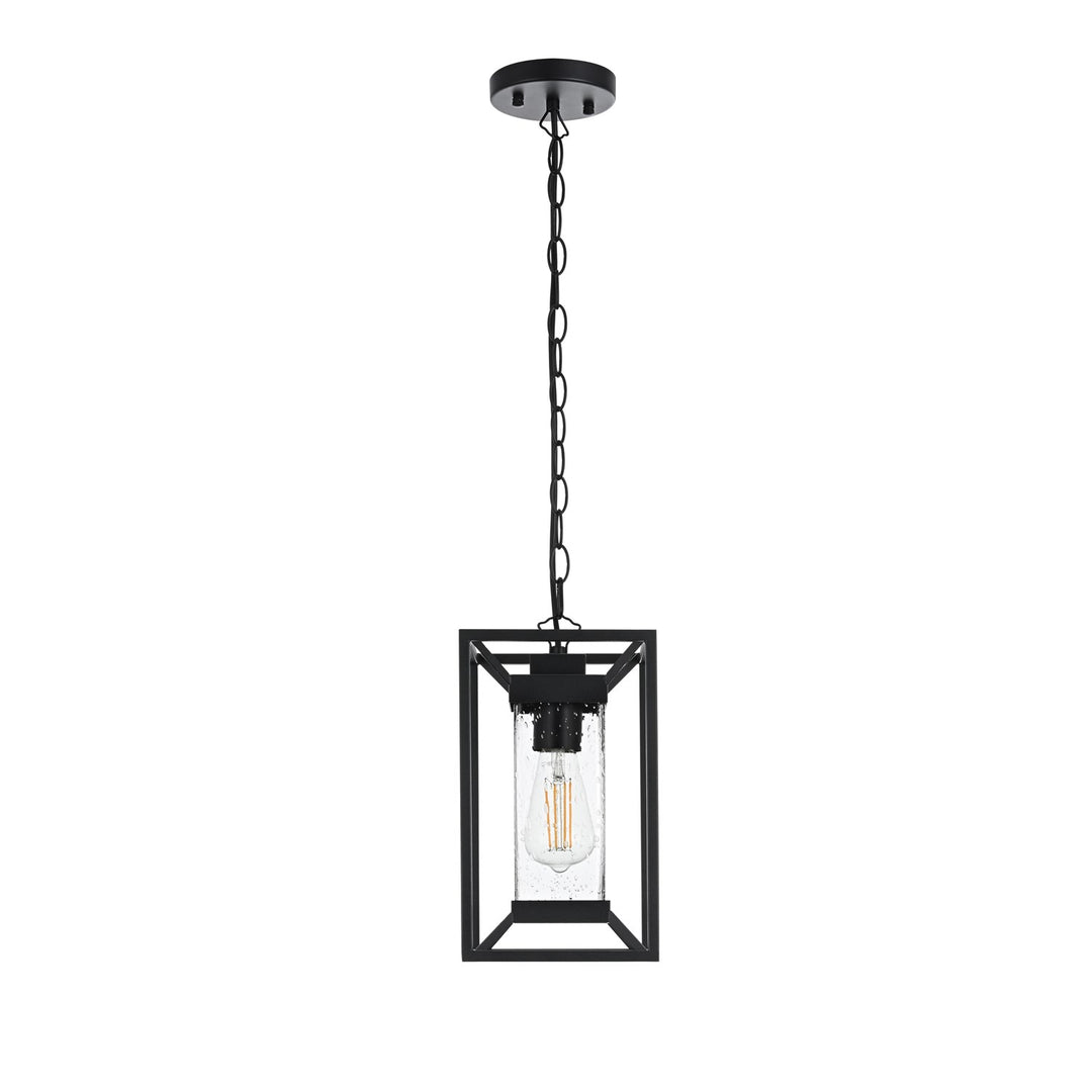 7 Inch Outdoor Pendant In Black by Elegant Lighting