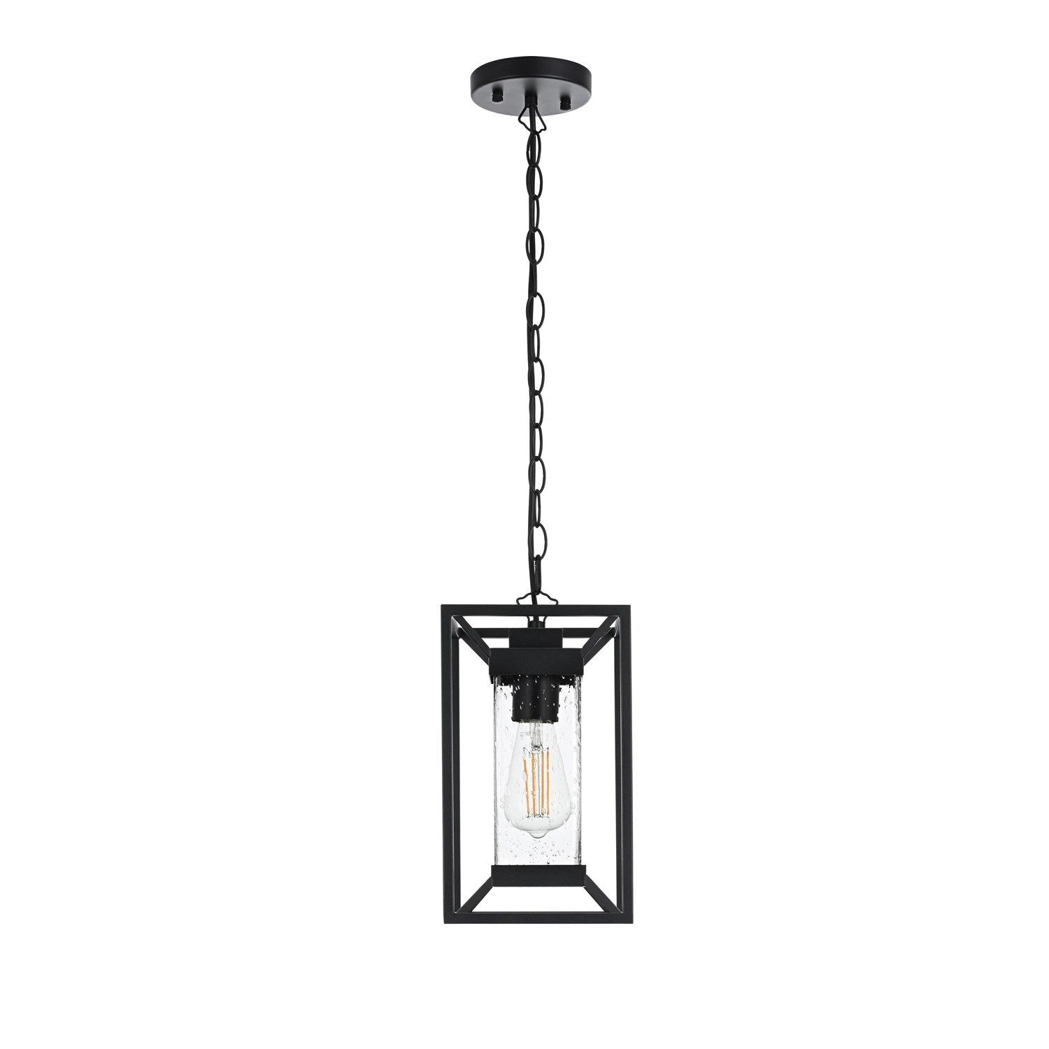7 Inch Outdoor Pendant In Black by Elegant Lighting