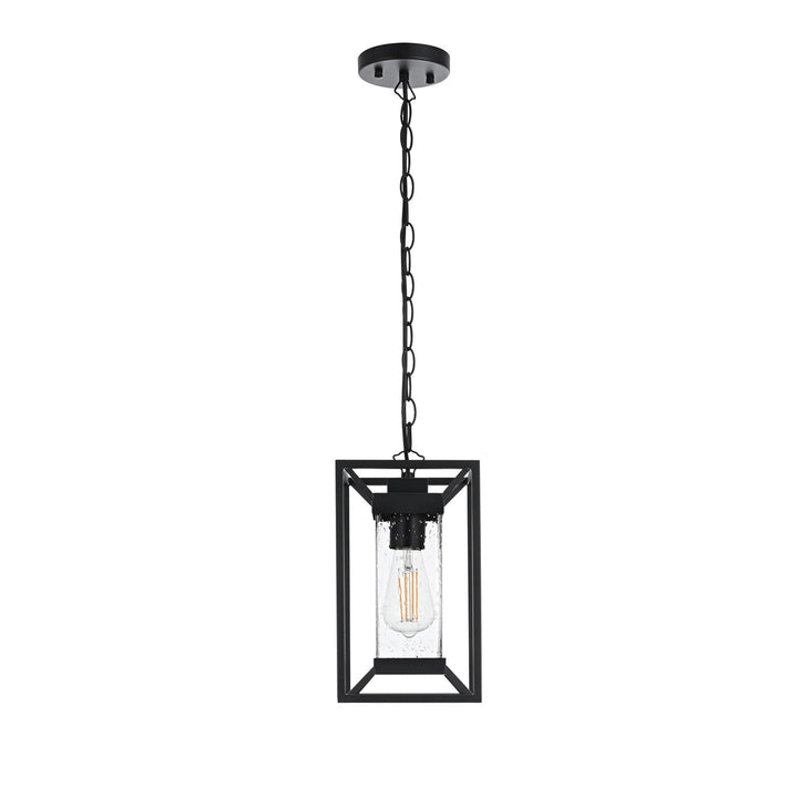 7 Inch Outdoor Pendant In Black by Elegant Lighting