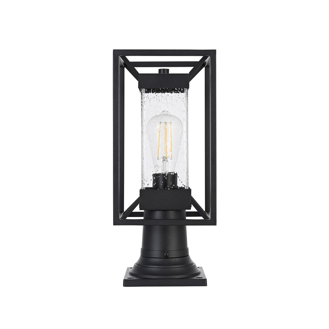 7 Inch Outdoor Post Light In Black by Elegant Lighting