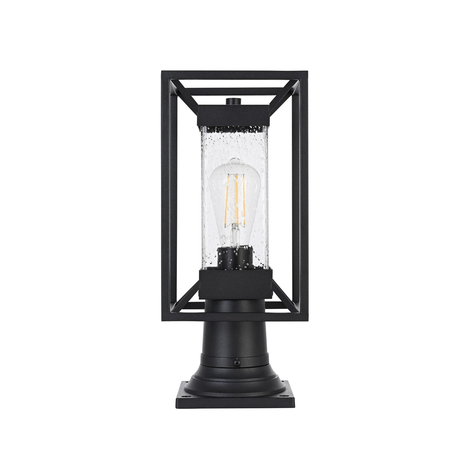 7 Inch Outdoor Post Light In Black by Elegant Lighting
