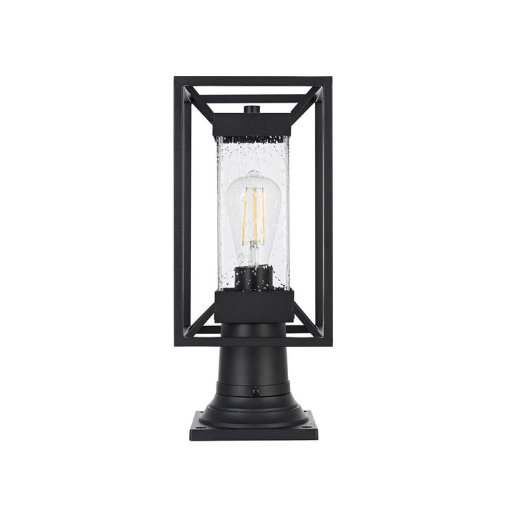 7 Inch Outdoor Post Light In Black by Elegant Lighting