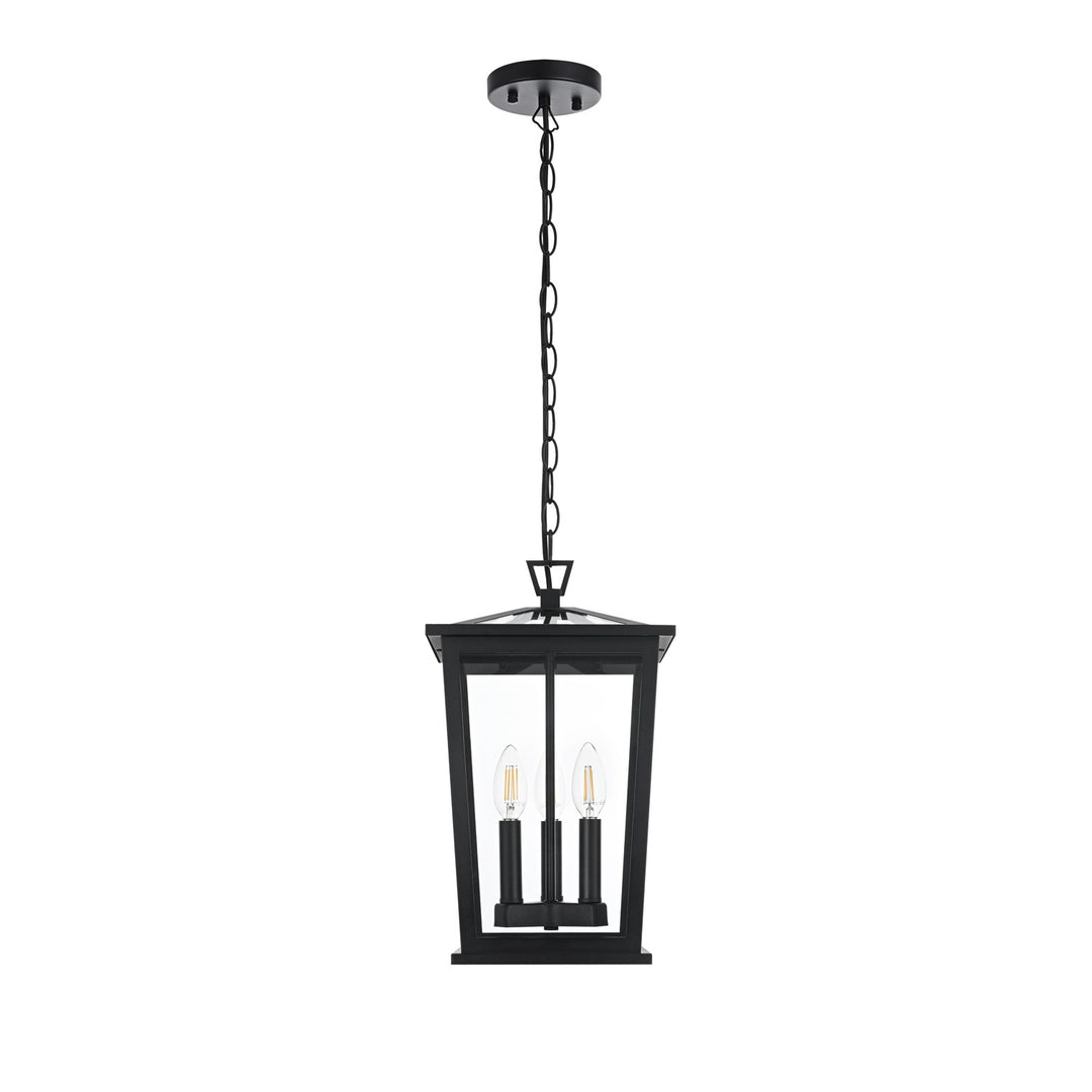 9.5 Inch Outdoor Pendant In Black by Elegant Lighting