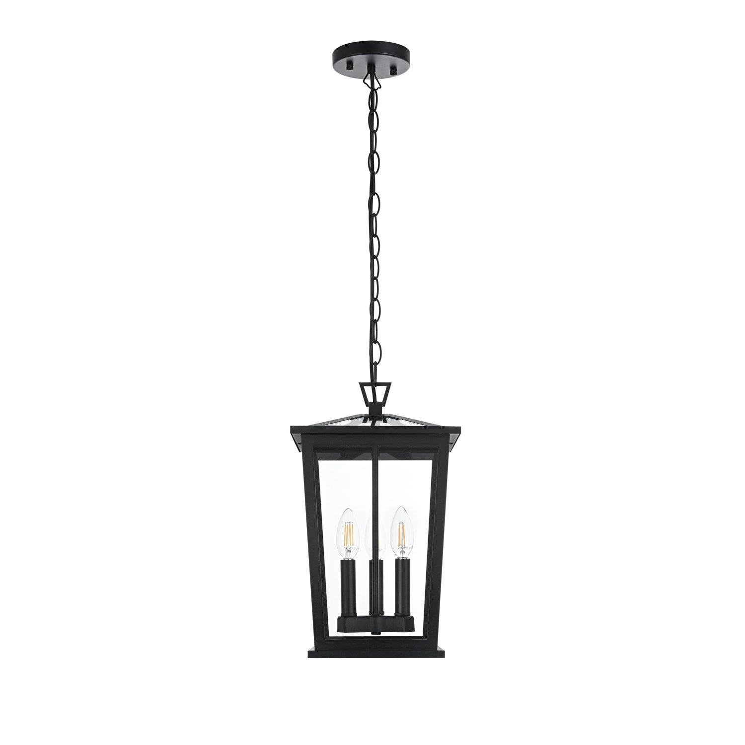 9.5 Inch Outdoor Pendant In Black by Elegant Lighting