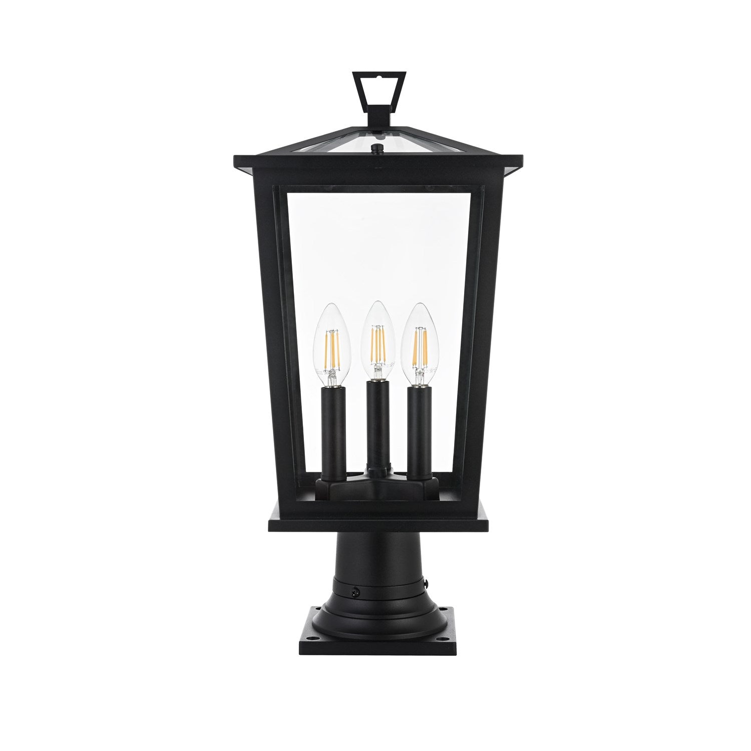 9.5 Inch Outdoor Post Light In Black by Elegant Lighting
