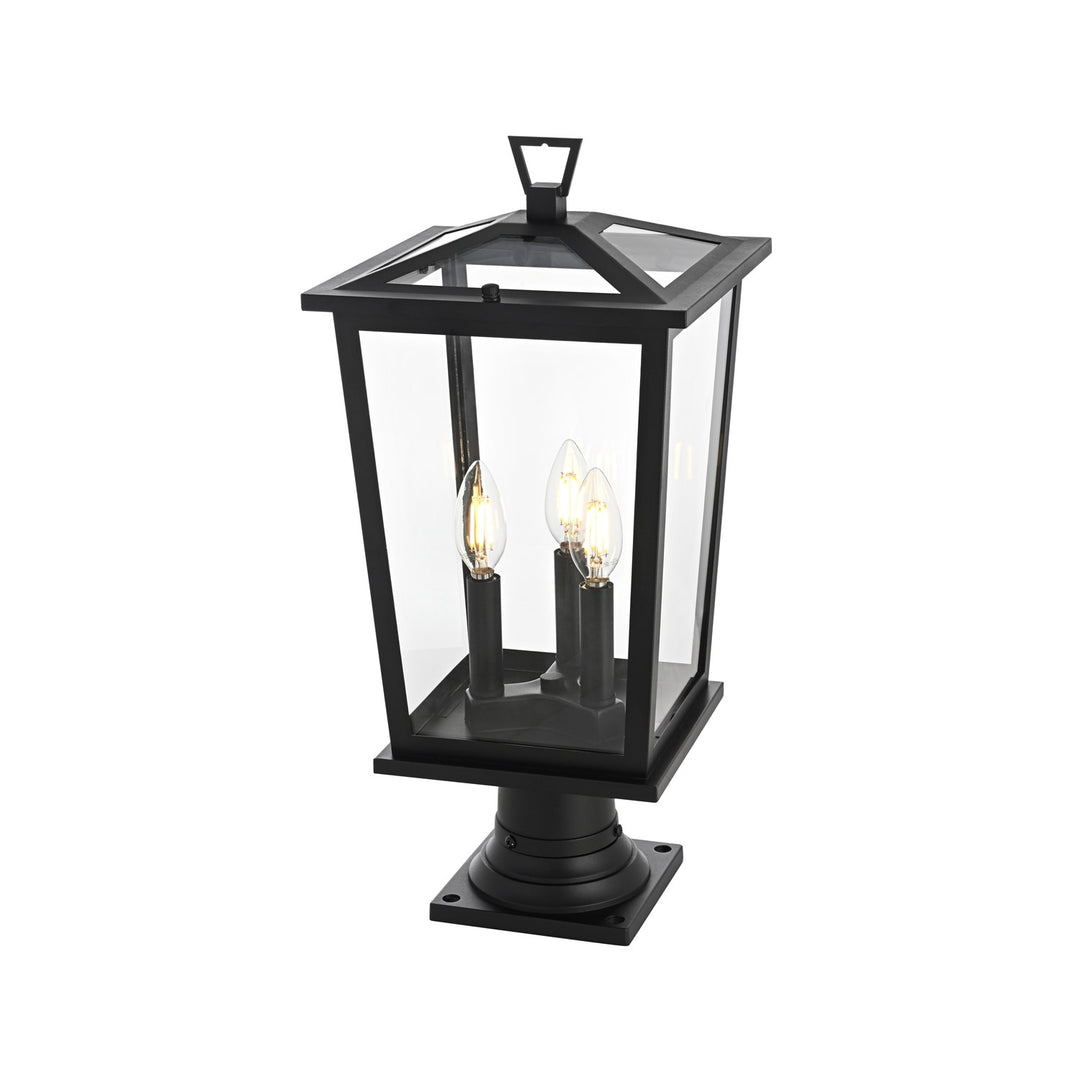 9.5 Inch Outdoor Post Light In Black