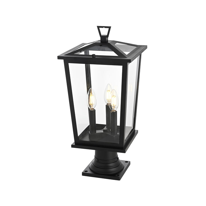 9.5 Inch Outdoor Post Light In Black