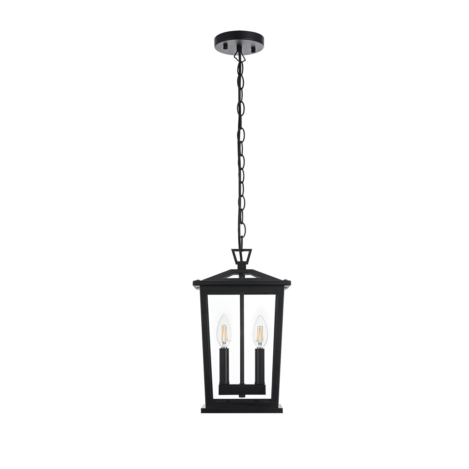 8.5 Inch Outdoor Pendant In Black by Elegant Lighting