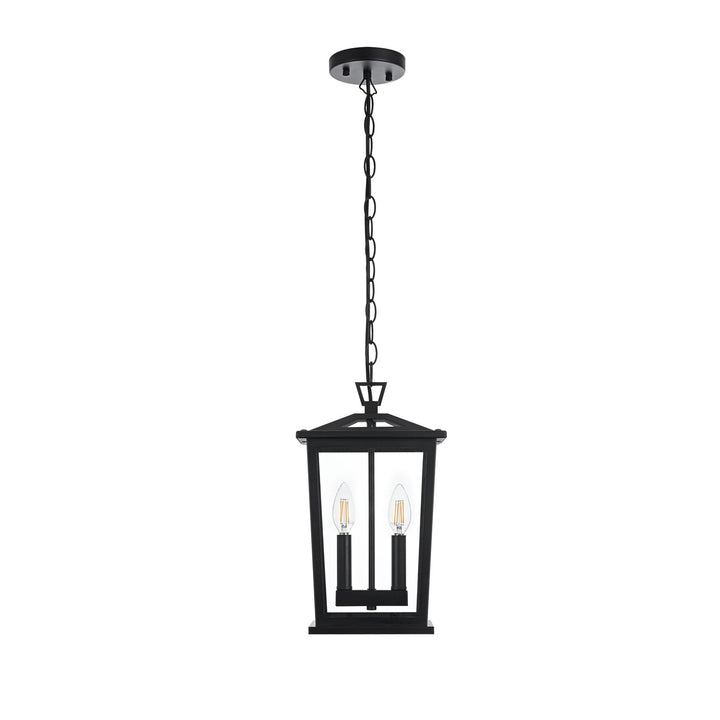 8.5 Inch Outdoor Pendant In Black by Elegant Lighting