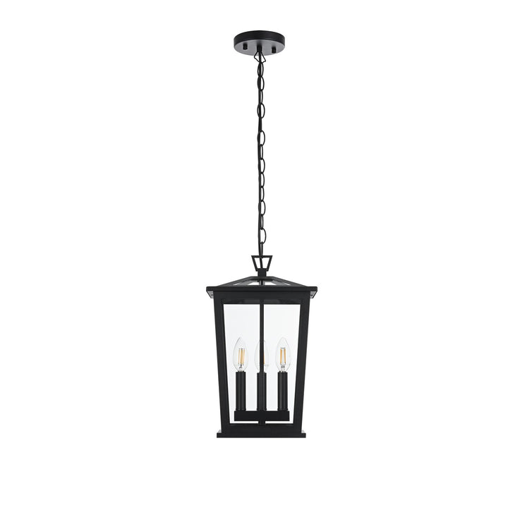 9.5 Inch Outdoor Pendant In Black by Elegant Lighting