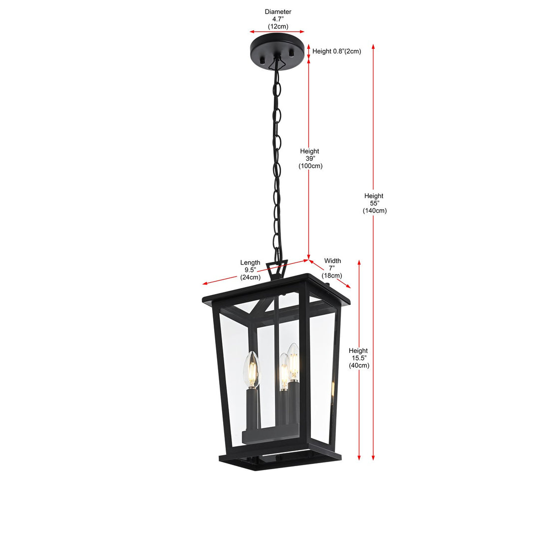 9.5 Inch Outdoor Pendant In Black