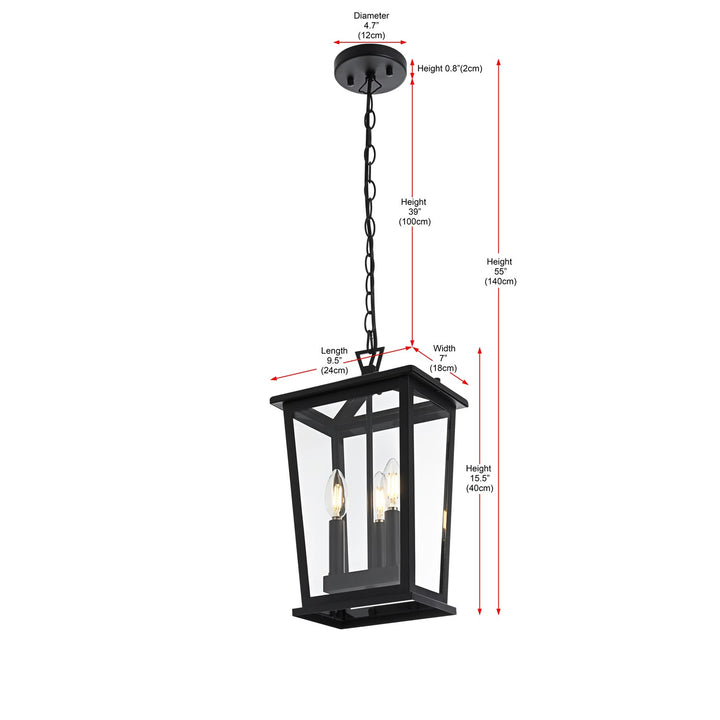 9.5 Inch Outdoor Pendant In Black