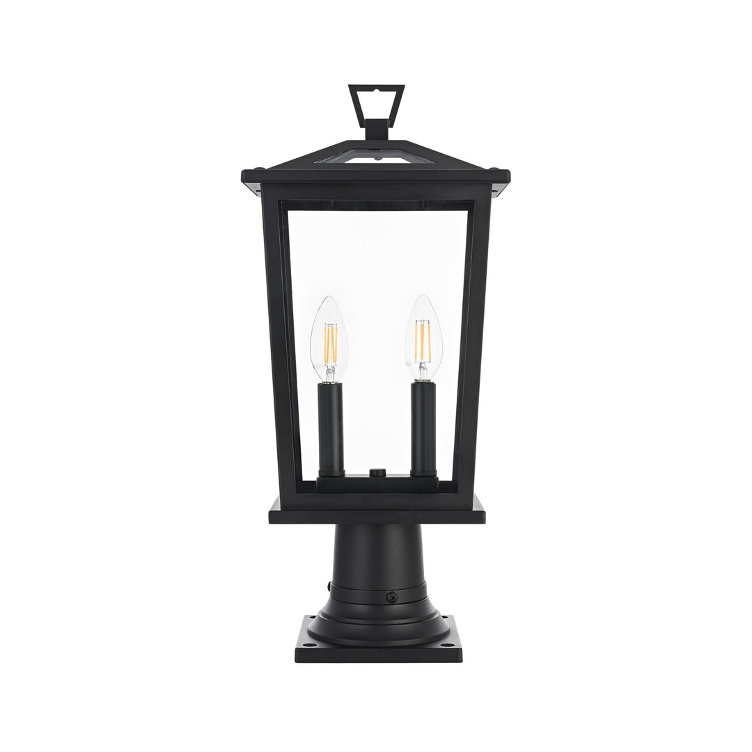 8.5 Inch Outdoor Post Light In Black by Elegant Lighting