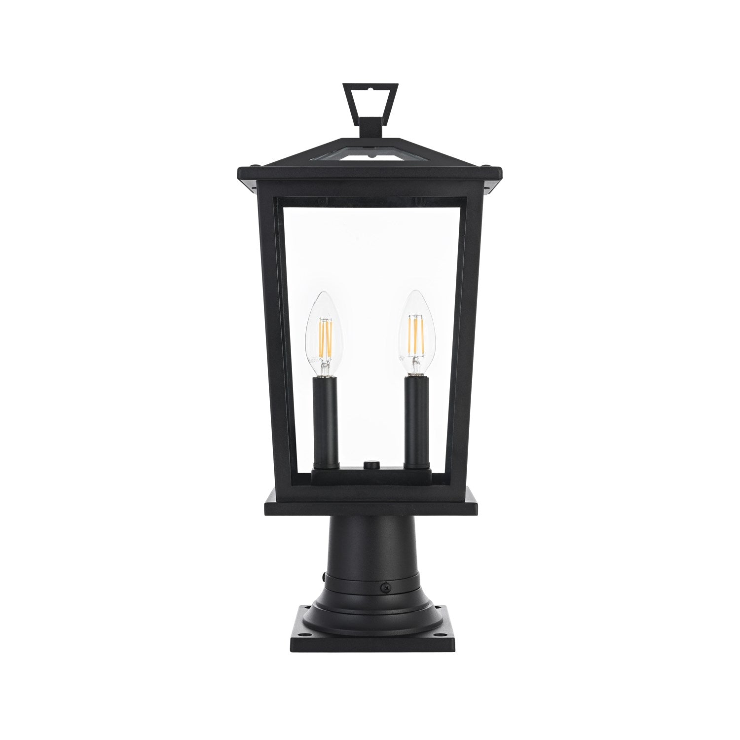 8.5 Inch Outdoor Post Light In Black by Elegant Lighting