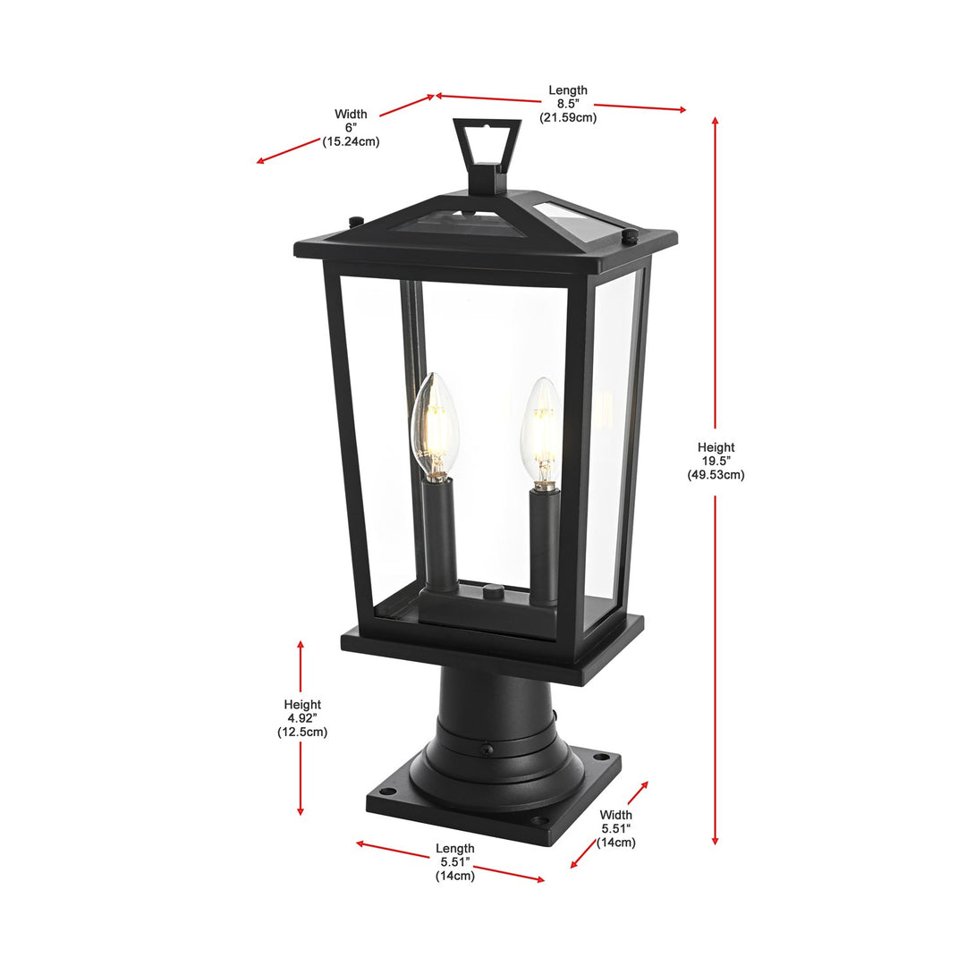 8.5 Inch Outdoor Post Light In Black