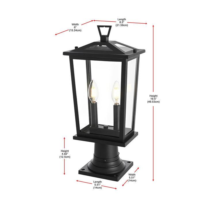 8.5 Inch Outdoor Post Light In Black