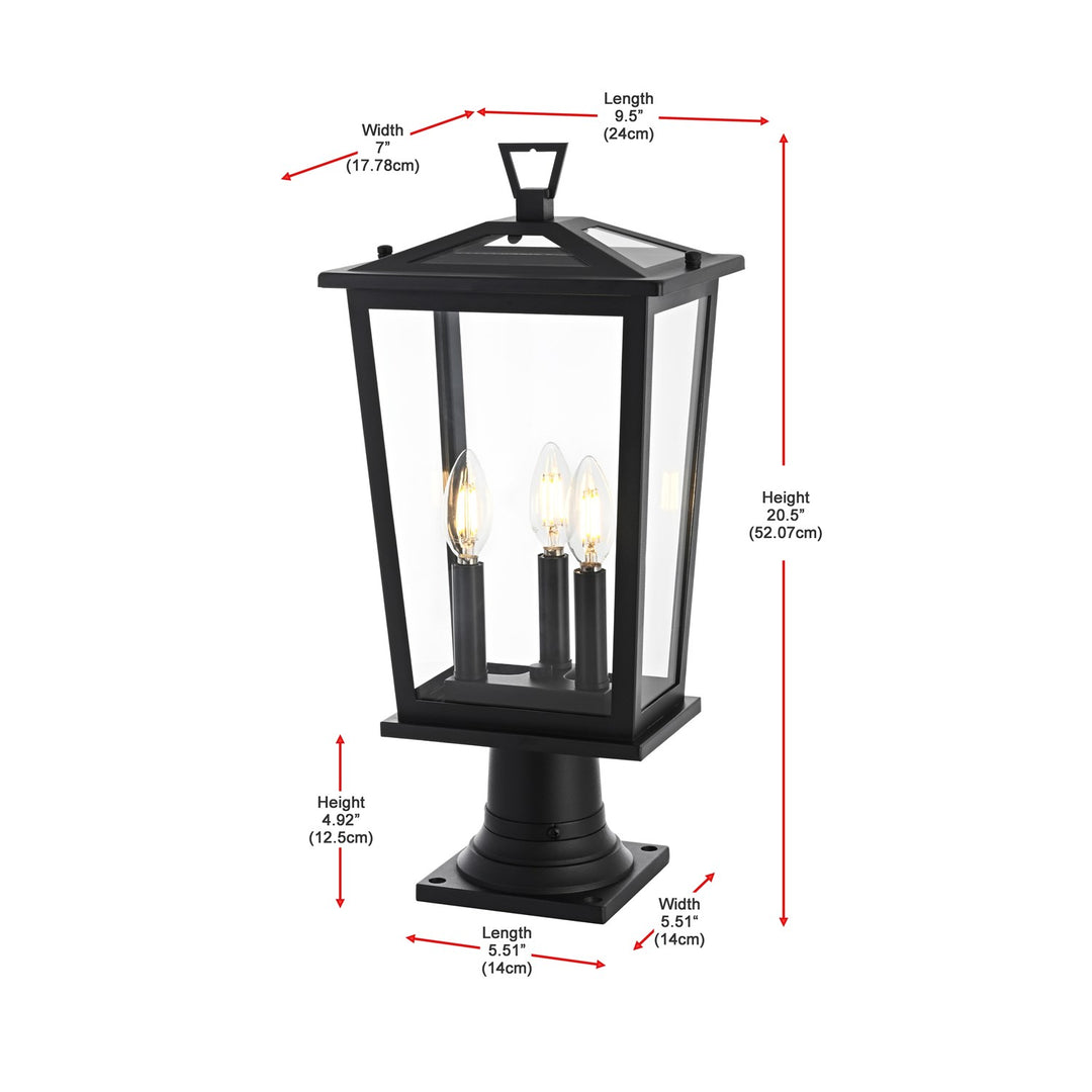 9.45 Inch Outdoor Post Light In Black