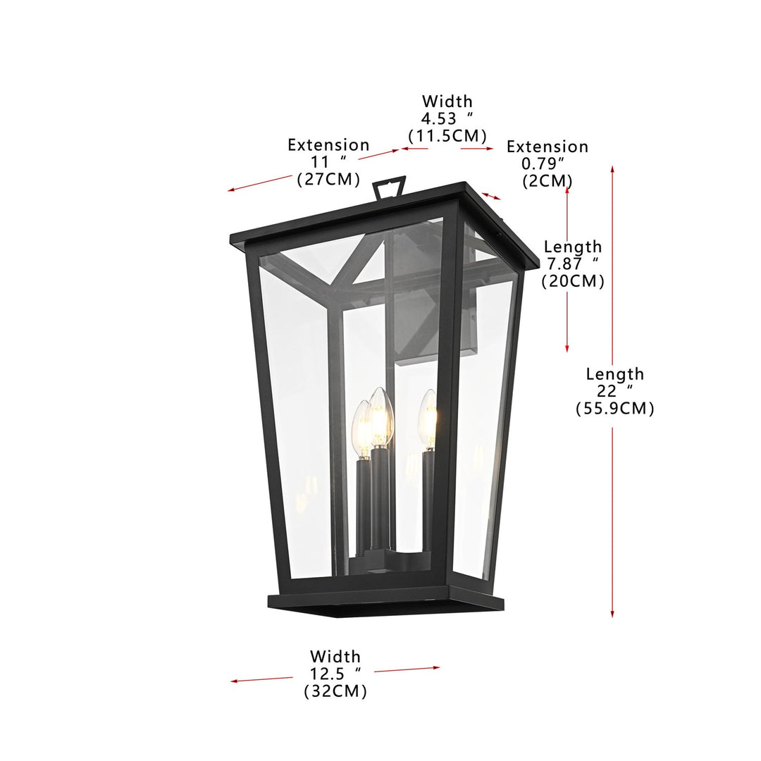 12.5 Inch Outdoor Wall Sconce In Black