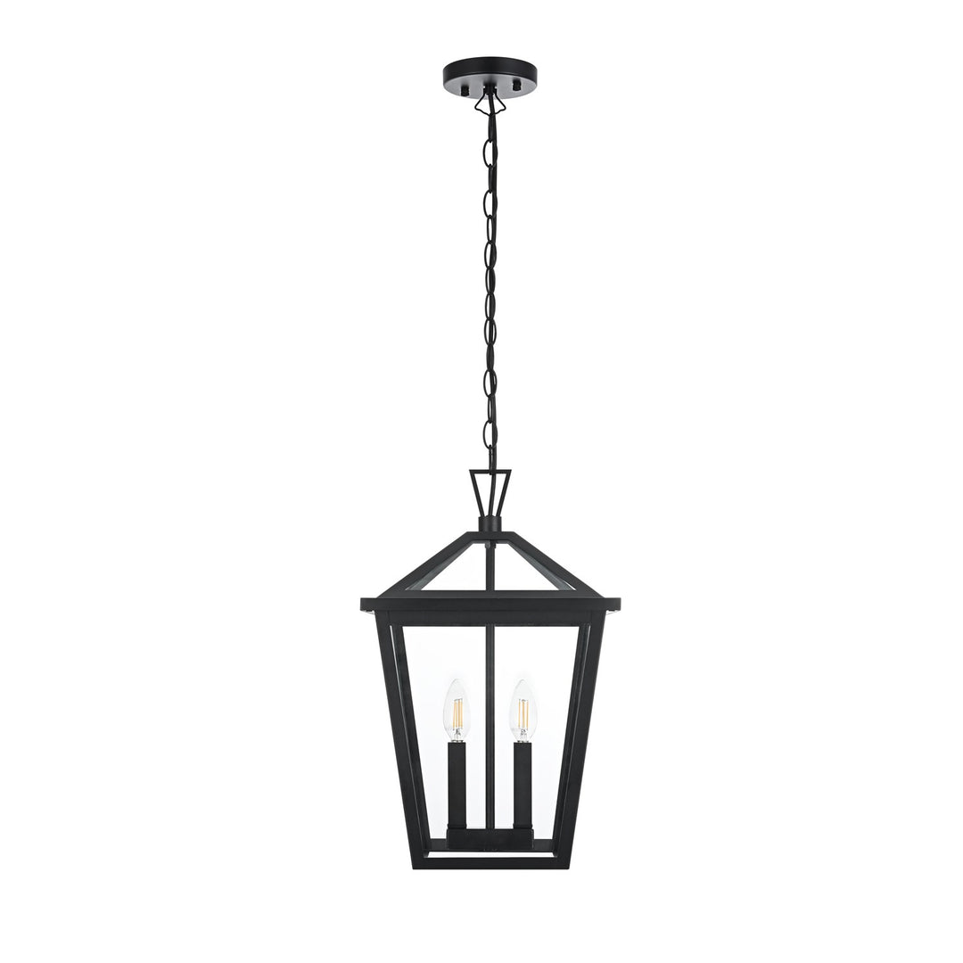12 Inch Outdoor Pendant In Black by Elegant Lighting