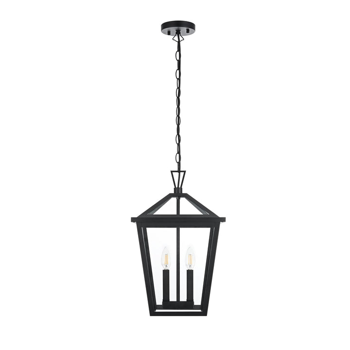 12 Inch Outdoor Pendant In Black by Elegant Lighting