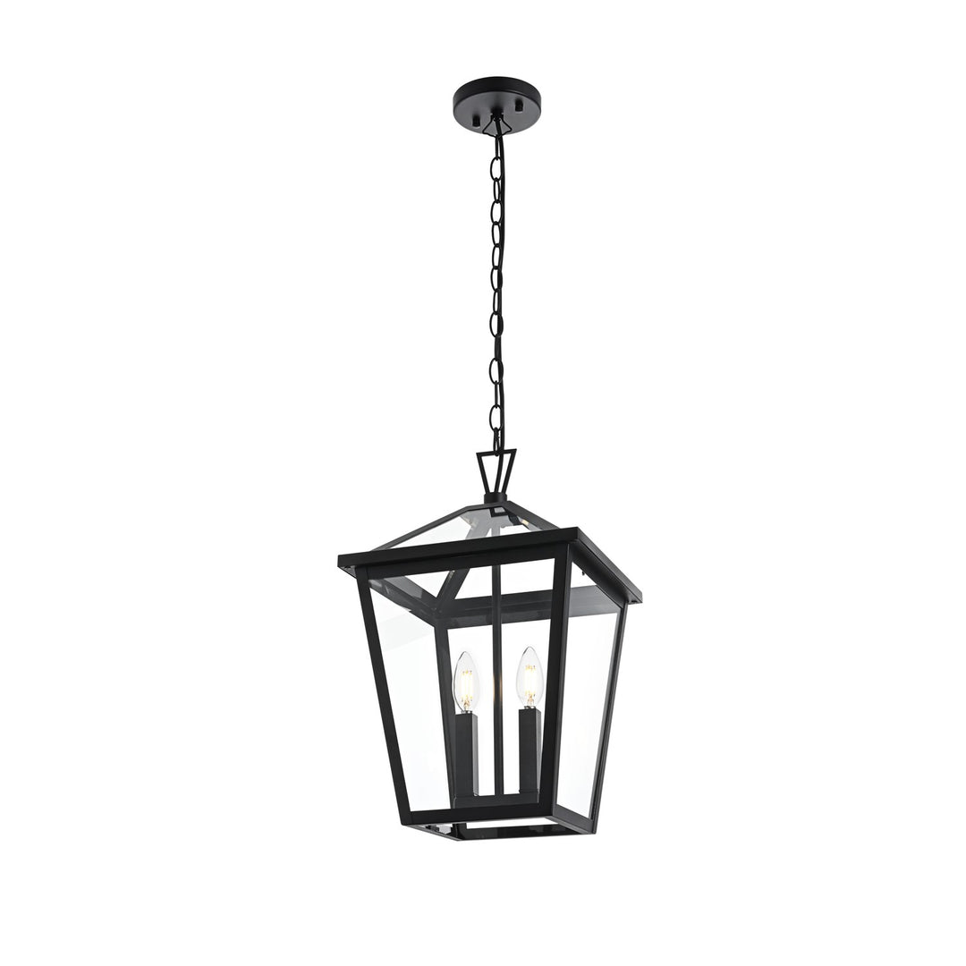 12 Inch Outdoor Pendant In Black