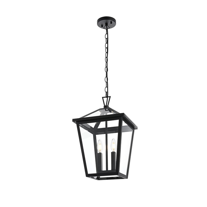 12 Inch Outdoor Pendant In Black