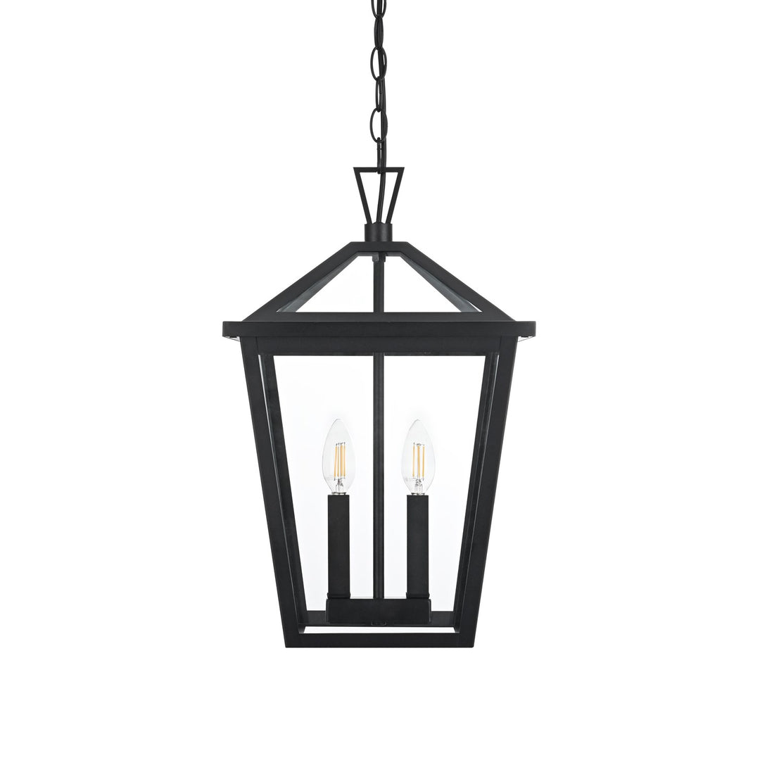 12 Inch Outdoor Pendant In Black