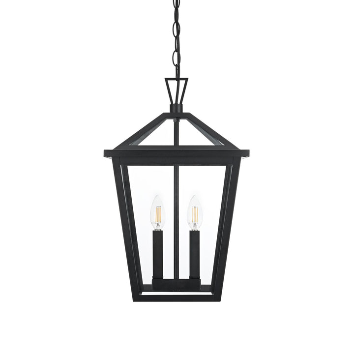 12 Inch Outdoor Pendant In Black